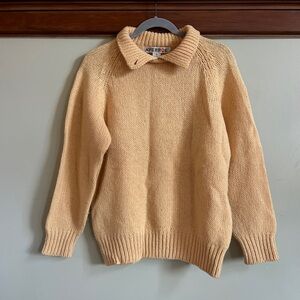 Butter colored wool collared Sweater